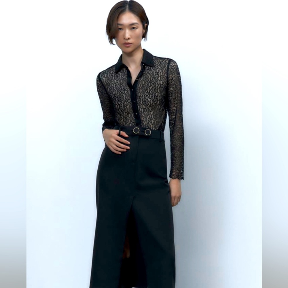 Lace Bodysuit Shirt by Zara